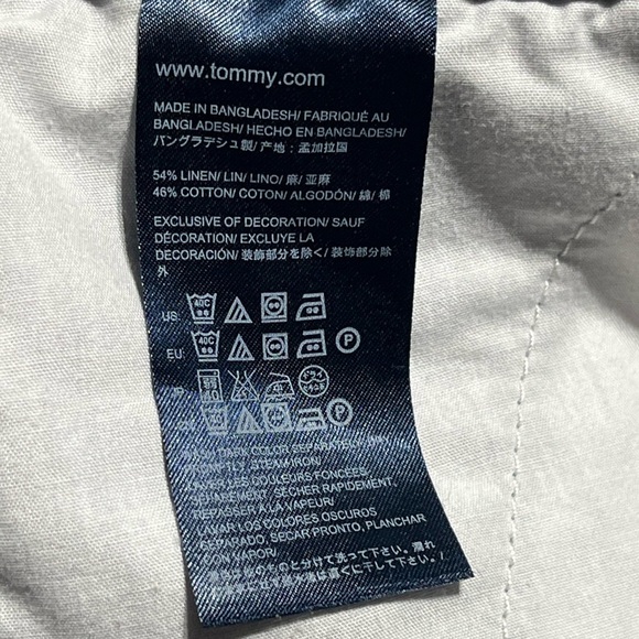 TOMMY HILFIGER Women's Blue Linen Blend Chino Walking Shorts Pockets - Picture 14 of 15